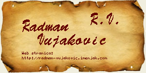 Radman Vujaković vizit kartica
